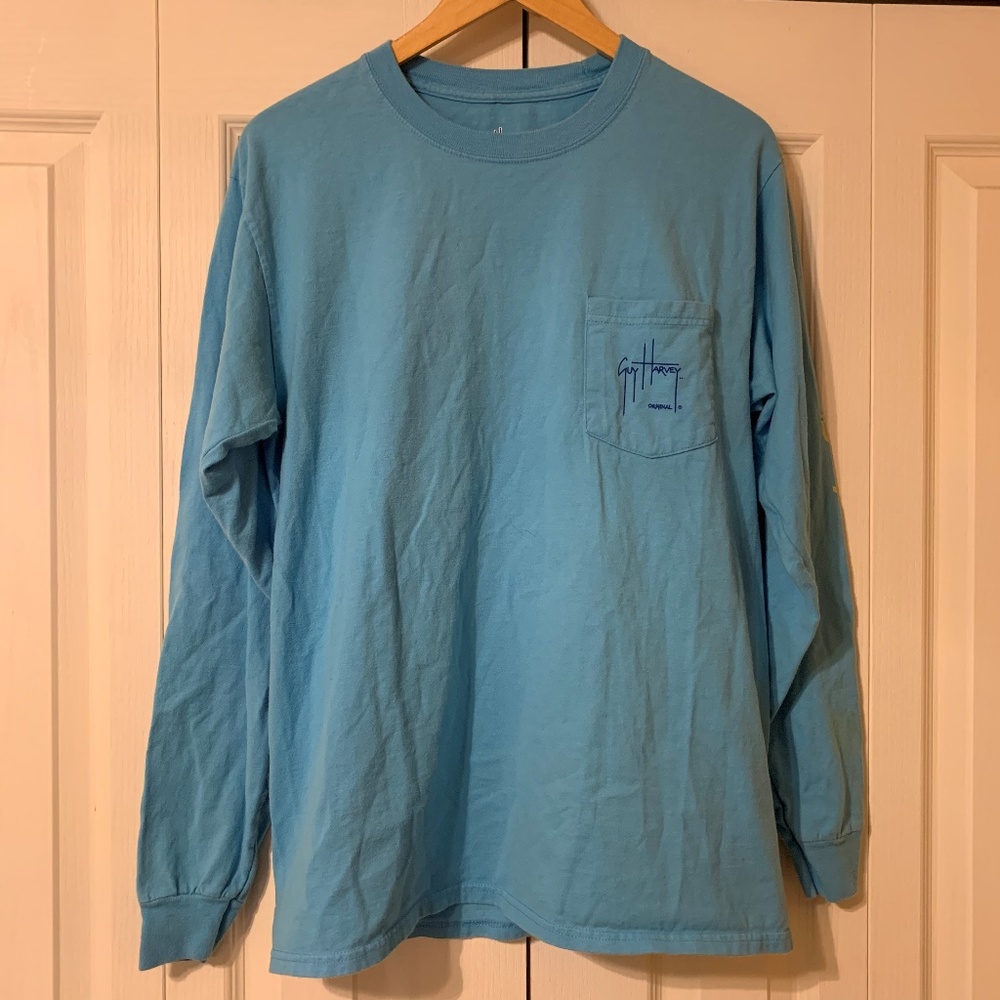 Guy Harvey Blue Long Sleeve Tee Shirt